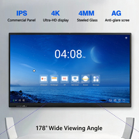 Pizarra Interactiva Inteligente Todo en Uno 4K UHD de 75 Pulgadas, Panel Táctil de 20 Puntos con Sistema Dual, Cámara de 48MP para Conferencias y Educación