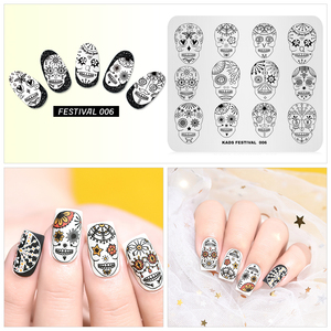 Plaque de tamponnage pour ongles KADS Festival Party en acier inoxydable, 15 motifs, modèle de nail art pour transfert de motifs de manucure - Product Image 6