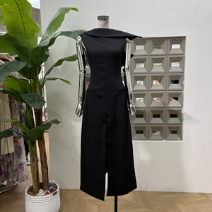 Haute qualité tempérament dos nu haute fente sans manches <span class=keywords><strong>longue</strong></span> jupe élégante <span class=keywords><strong>robe</strong></span> pour femmes - Product Image 2