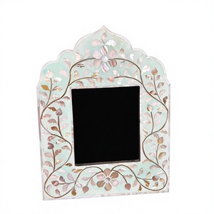 Cadre photo en nacre incrusté, fait main, décoratif, avec arche florale, pour mur ou table, cadeau - Product Image 1