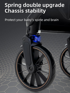 Cochecito de Bebé de Lujo 4 en 1 <span class=keywords><strong>para</strong></span> 0-3 Años, Estructura de Aluminio Ligera, Plegable <span class=keywords><strong>para</strong></span> Viaje, Diseño Alto <span class=keywords><strong>para</strong></span> Avión - Product Image 5