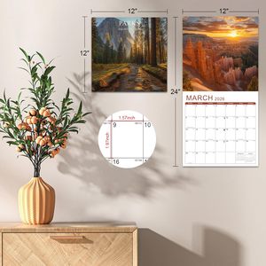 Calendrier mural 2026, 18 mois, Parcs nationaux, 2026-2027, <span class=keywords><strong>grand</strong></span> calendrier en papier offset avec taille personnalisable - Product Image 6