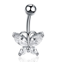 Lingchee acier Sexy nombril anneaux Zircon gemme nombril Piercing Ombligo Nombril oreille Piercings nombril anneau bijoux de corps en gros