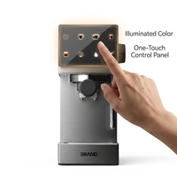 Machine à expresso italienne classique semi-automatique intelligente avec écran tactile couleur, 20 bars, multifonctionnelle, en acier inoxydable, 12 tasses, pour la maison