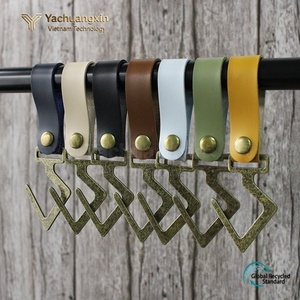 Leather Hook Hangers With Metal Clips Multi Color <b>Camping</b> Outdoor Storage Hooks For Clothes Drying And <b>Kitchen</b> Use - Product Image 3