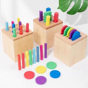 Juguete de Madera para Habilidades Motoras Finas Sensoriales, Montessori, Juego de Clasificación de Formas y Colores para Bebés, Caja de Monedas, Bloques Geométricos de Emparejamiento - Product Image 1