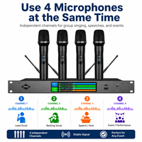 Système de microphone sans fil UHF à 4 canaux X4S-1 True Diversity pour les conférences, les salles de réunion, les spectacles sur scène