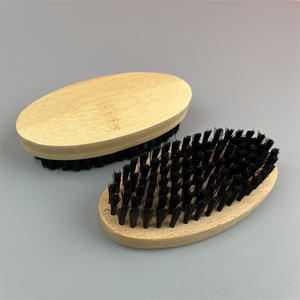 Stock de fábrica, nailon cepillo de cerdas de bambú y láser personalizado con logotipo, cepillos de barba de bambú medio duro para el aseo de los hombres - Product Image 2