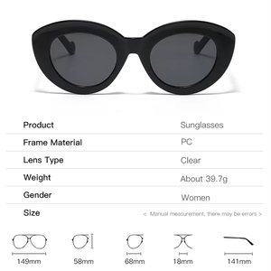 แว่นกันแดดหรูหรา YiHang รุ่นใหม่ปี 2025 แฟชั่นสำหรับผู้หญิง เลนส์ UV400  โลโก้สั่งทำได้บนกรอบทรงตาแมว PC - Product Image 2
