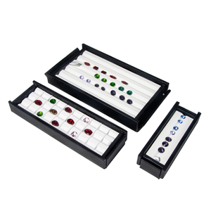 Boîte de rangement magnétique pour bijoux, plateau de présentation rectangulaire pour pierres précieuses colorées, avec fermeture à cordon, pour pierres en vrac personnalisées, grille de rangement pour bijoux - Product Image 1