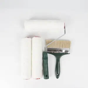 High quality 9" roller brush set of 3 9" bristle covers one handle 6" paint brush