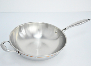 Venta al por mayor de cinco capas de núcleo de cobre de acero inoxidable chino <span class=keywords><strong>wok</strong></span> pan tamaño 28cm30cm32cm36cm para hotel restaurante de cocina - Product Image 3