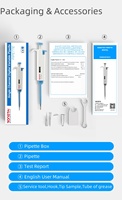 Micro pipette à canal unique durable Pipette liquide à volume réglable Pipeta en plastique utilisé en laboratoire