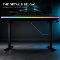 Bureau de jeu AOR, tables de jeu réglables en hauteur, surface en MDF et PVC, structure en métal avec rangement, montage facile, durable, vente en gros d'usine