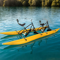 Vélo de course aquatique Bateau à pédales flottant gonflable Vélo hydraulique Vélo aquatique avec pédalier pour jeux aquatiques