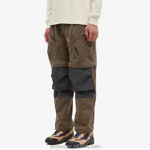 Vente en gros Logo personnalisé Pantalon cargo vintage résistant aux intempéries en nylon à double genou pour le travail en plein air pour les hommes