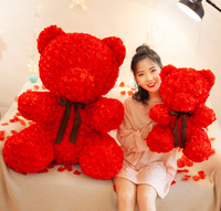 Ours en peluche géant Rose pour la saint-valentin, coussin doux en peluche, gros peluche, pour la saint-valentin, 80 CM