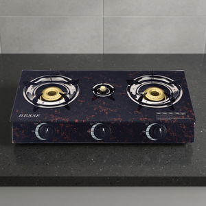 6mm Tempered Glass 3 <b>Burner</b> Gas Cooktop Electronic Ignition Knob Control Table Freestanding Cooker for Home Hotel Outdoor - Product Image 3