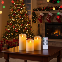 Bougie LED sans flamme à pilier en plastique, à flamme vacillante, à piles, avec télécommande et minuterie, pour la décoration intérieure, OEM ODM