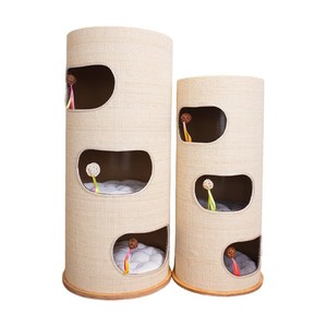 Cama de Sisal para Gatos con Superficie Rascadora, 2 Niveles, Estructura de Escalada Cerrada para Gatos de Interior, Tamaños Grande y Mediano - Product Image 1