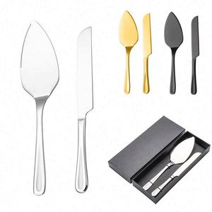 High Quality Stainless Steel Cake Knife Set and Spatula for Cutting at Wedding and Birthday <b>Parties</b> - Product Image 1