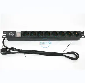 1U PDU 220V 13A 8 Outlets of EU Socket for Server Rack