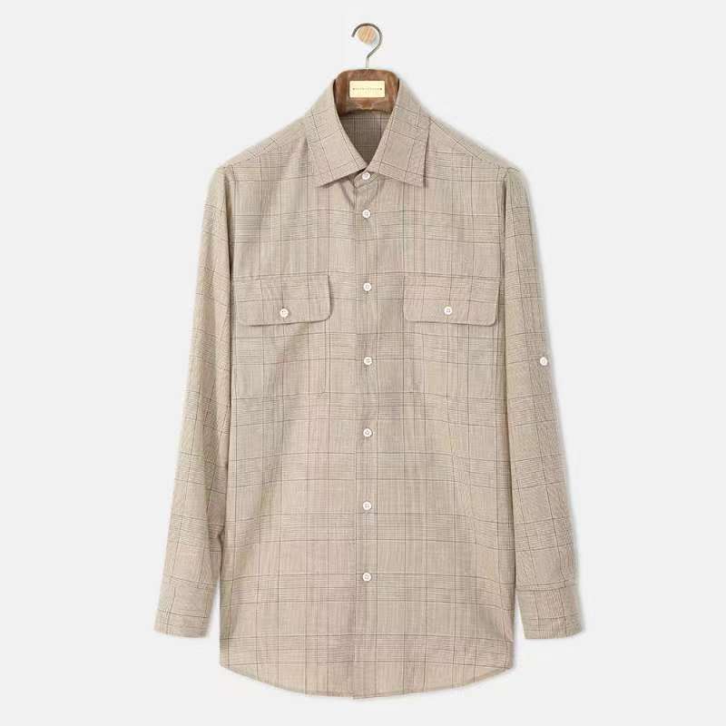 Order Online Double Pocket Linen Mens Shirts Anti-Wrinkle