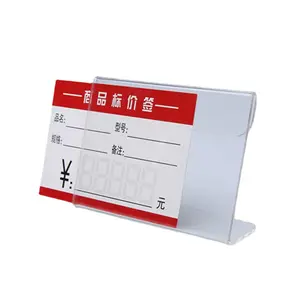 4x6cm Acrylic Sign Display Holder Label Price Name Card Tag Stand Clear Display Holder Price Name Card Tag Label Counter Top Sta