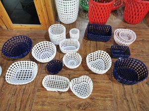 Cestino di scarico ciotola di frutta server per il pane cestino intrecciato in <span class=keywords><strong>ceramica</strong></span> bianca cesto di frutta intrecciato in <span class=keywords><strong>ceramica</strong></span> - Product Image 3