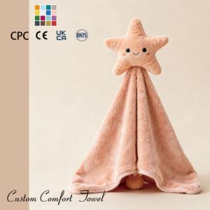 Serviette de confort en peluche marron mignon <span class=keywords><strong>renne</strong></span> pour bébés et enfants, couverture douce en forme d'animal en peluche - Product Image 3