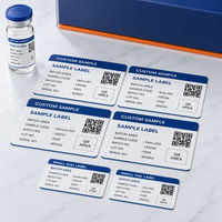 Étiquettes personnalisées pour flacons de peptides numérotés par lot, autocollants imperméables pour petits échantillons, service d'impression OEM pour numéros de série de lot