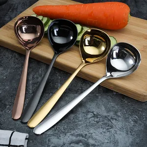 Hotel restaurant High quality 304 Stainless Steel soup ladle Soup Serving Spoon Ladles Kitchen tools mirror polished metal soup