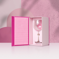 Matt Laminierte Geprägte Magnetische Geschenkbox Maßgefertigt für Champagnergläser Mit Schaumstoffeinlage für Glaswaren