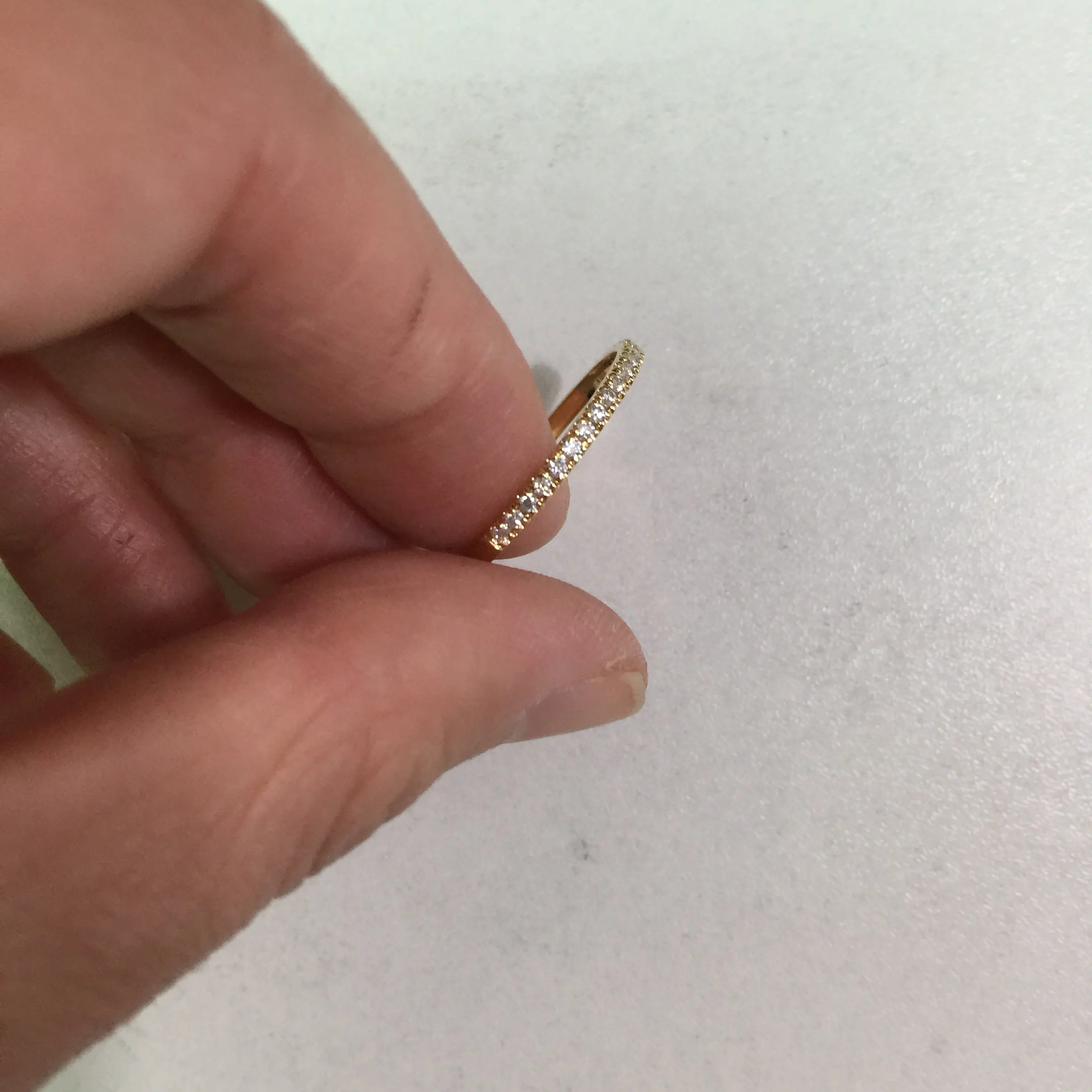 Custom 18K Solid Gold Moissanite tennis ring new design finger ring for women