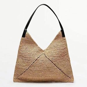 High Quality Women <b>Raffia</b> Straw Bag Large Capacity Single Shoulder Woven Holiday Beach Bag - Product Image 1