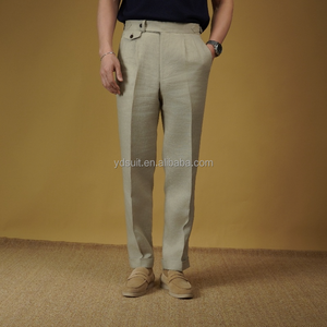 <span class=keywords><strong>Pantaloni</strong></span> 2025 da uomo con tasche Casual in lino tinta unita bianco grigio <span class=keywords><strong>pantaloni</strong></span> taglie forti 3xl traspirante impermeabile con cerniera elegante - Product Image 2