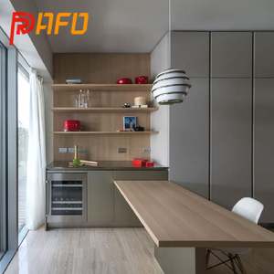 Meubles de cuisine en acier inoxydable sur mesure avec îlot, style simple, finition laquée, armoire de cuisine automatique - Product Image 5