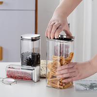 Pot de conservation carré en borosilicate soufflé à la main, design européen, écologique, personnalisable, avec couvercle en acier inoxydable, pour la vente en gros