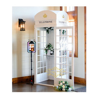 White Modern New Arrival Wedding Phone Booth Message Station Audio Video Guestbook Stand Reception Event Decor Metal