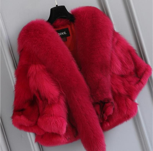 Real Natural Fox Fur <strong>Women</strong> <strong>Winter</strong> Formal <strong>Coat</strong> - Product Image 2