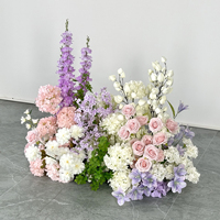 Bande de fleurs artificielles en soie rose pour décorations de mariage, remise de diplôme, fête des mères, allée et chemin de table