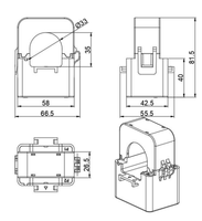 Transformador de Corriente de Núcleo Dividido (CT) 100A-600A 5A 1A, Bobinado de Cobre, Bucle Abierto, 45-65Hz, Clase 0.5 para Medidor de Energía de Bajo Voltaje