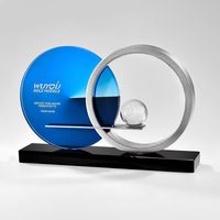 Trophées en cristal ronds créatifs de haute qualité, médailles de coopération d'entreprise