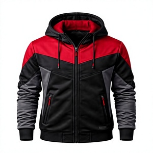 Unisex Eco-Friendly Color Block <b>Fleece</b> Hooded <b>Jacket</b> Full Zip Sherpa <b>Lined</b> Sweatshirt Winter Streetwear Outerwear OEM Service - Product Image 1