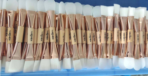 แปรงไม้มาส์กหน้าซิลิโคนสองชั้นแปรงทาครีมสีเบจสีเบจสีเบจสีขาว - Product Image 3