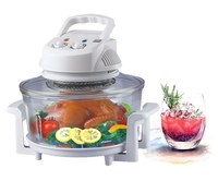 Friteuse à air en verre 12L grande capacité, four halogène, bol transparent, cuisson visible à 360 degrés, sans huile, saine