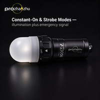 PROZHAOZHU DL-XS02 Lampe de Plongée Professionnelle Stroboscopique IP68 200M Rechargeable 3000LM LED Blanche pour Compagnon de Plongée Sous-Marine