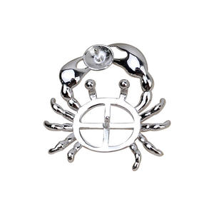 S925 <b>Silver</b> Button <b>Bead</b> Double <b>Bead</b> Pendant Crab Design 13-15 Pearl Empty Tray Hand Inlaid DIY Accessories Clasp Connector 2691 - Product Image 5