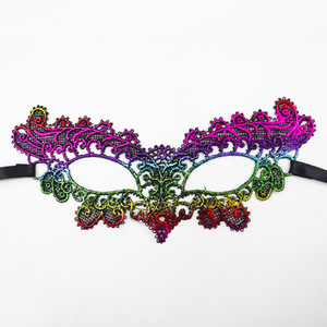 Maschera Esclusiva Fai-da-Te in Pizzo Colorato Senza Struttura per Halloween, Natale, Carnevale, Feste Notturne e Spettacoli - Product Image 5
