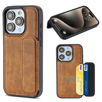 TPU + PC étui en cuir pour iphone Premium PU cuir béquille fentes pour cartes couverture pour iPhone étui portefeuille